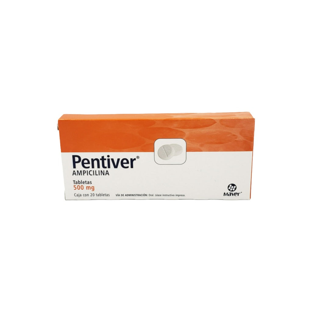 Ampicilina Pentiver 500 Mg Con 20 Tabletas 7503000422665