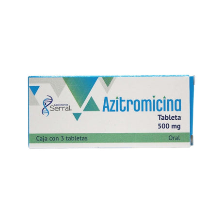 Azitromicina 500 Mg Con 3 Tabletas Serral 7501258210386