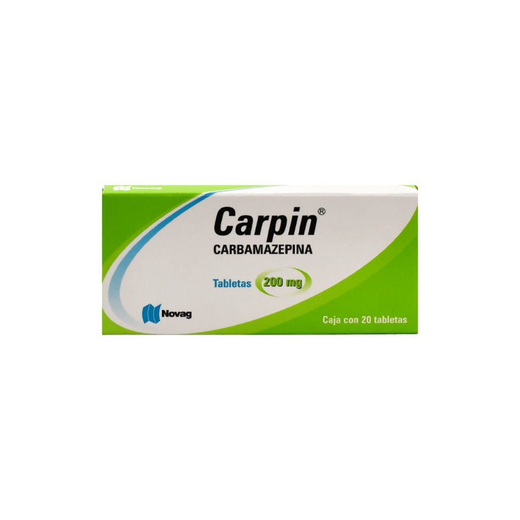 Carbamazepina Carpin 200 Mg Con 20 Tabletas 7501075724929