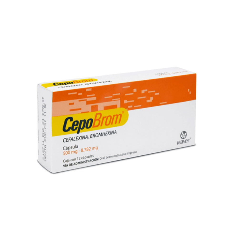 Cefalexina Bromhexina Cepilloobrom 500 / 8.782 Mg Con 12 Capsulas 7502009741289