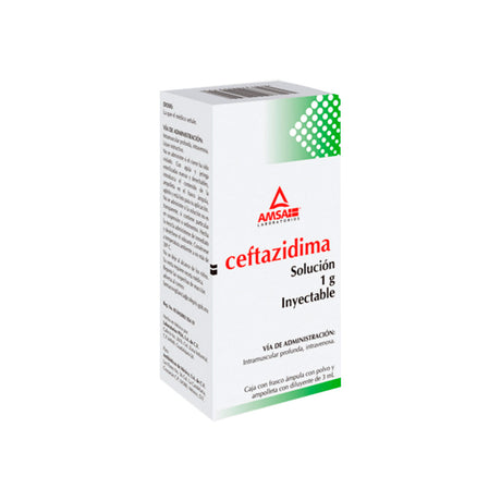 Ceftazidima Solución Inyectable 1 Gr Frasco 3 Ml Amsa Generico 7501349022799