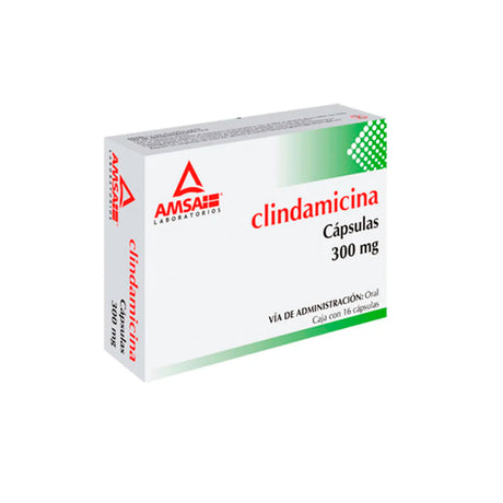 Clindamicina 300 Mg  Con 16 Capsulas Amsa Generico 7501349020788