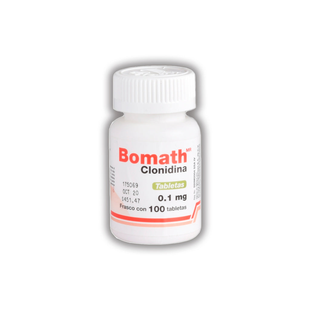 Clonidina 01 Mg Con 100 Tabletas Bomath 656599020358