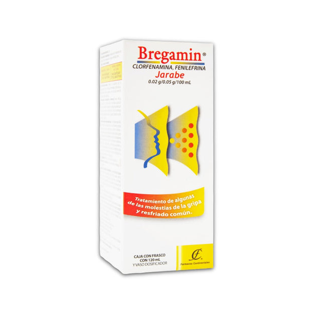 Clorfenamina Fenilefrina Bregamin Jarabe 5 / 2 Mg / 5 Ml Frasco 120 Ml 7502006923527