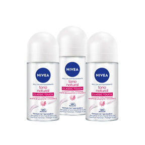 Desodorante Nivea Classic Touch Roll-On Pack 3 Piezas 7501054554639