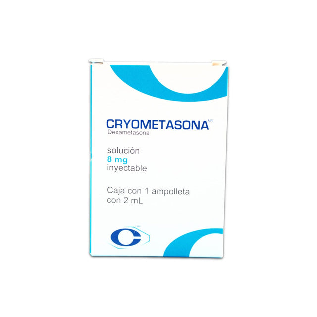Dexametasona Cryometasona Solución Inyectable 8 Mg 1 Ampulas 2 Ml Generico 7501476021023
