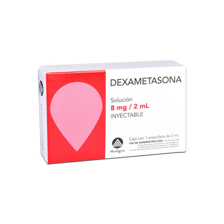 Dexametasona Solución Inyectable 8 Mg / 2 Ml 1 Ampulas Medigen Generico 7502009745775