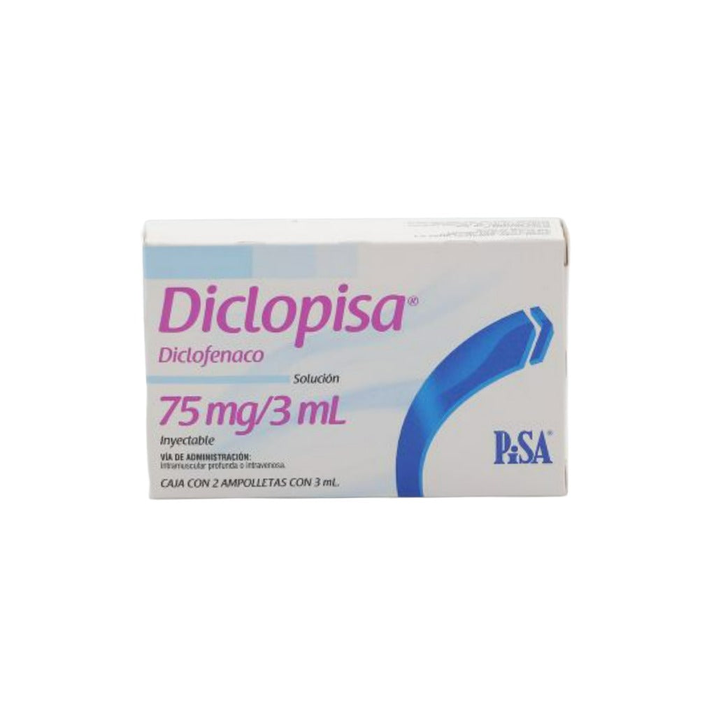 Diclofenaco 75 Mg Con 2 Ampulas Pisa 7501125175411