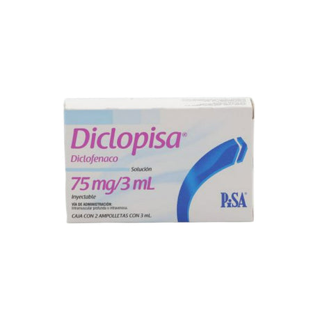 Diclofenaco 75 Mg Con 2 Ampulas Pisa 7501125175411