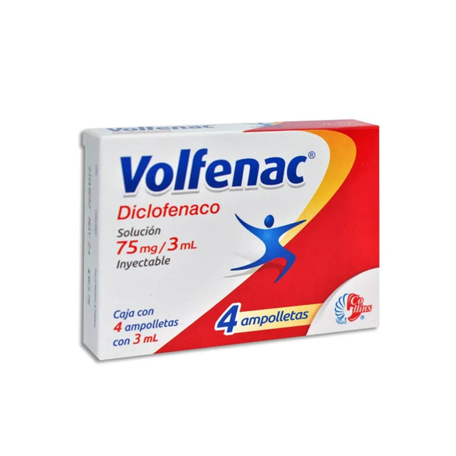 Diclofenaco Volfenac Solución Inyectable 75 Mg / 3 Ml Con 4 Ampulas 780083142025