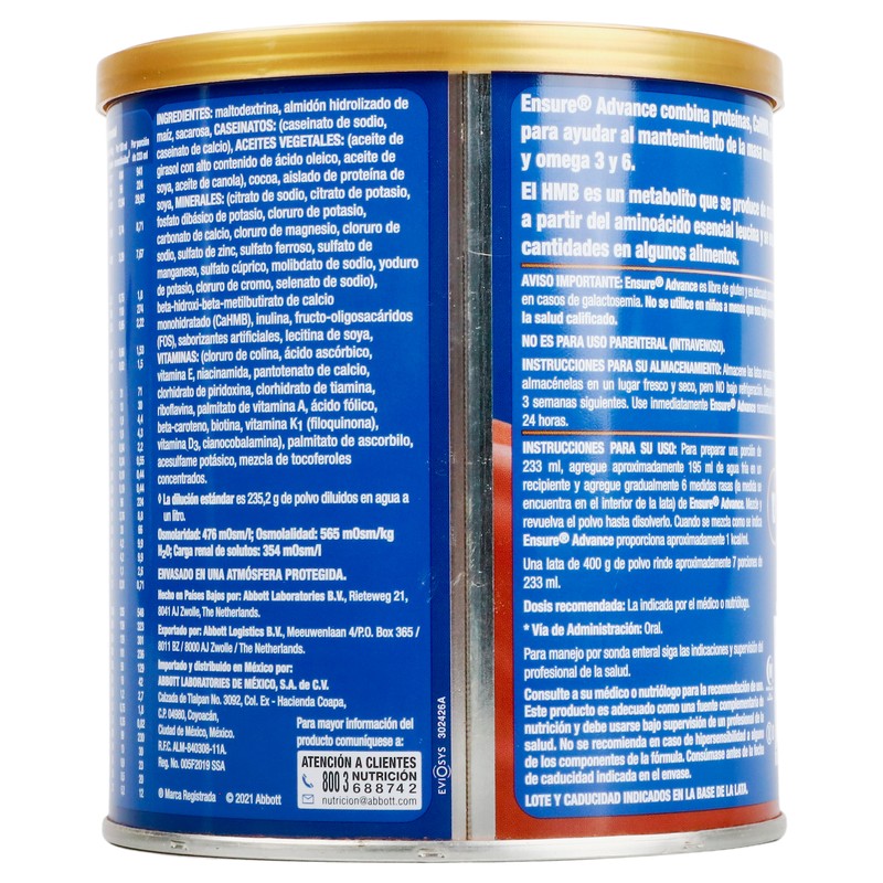 Ensure Advance Chocolate Polvo 400 G Formula 7501033960888 5