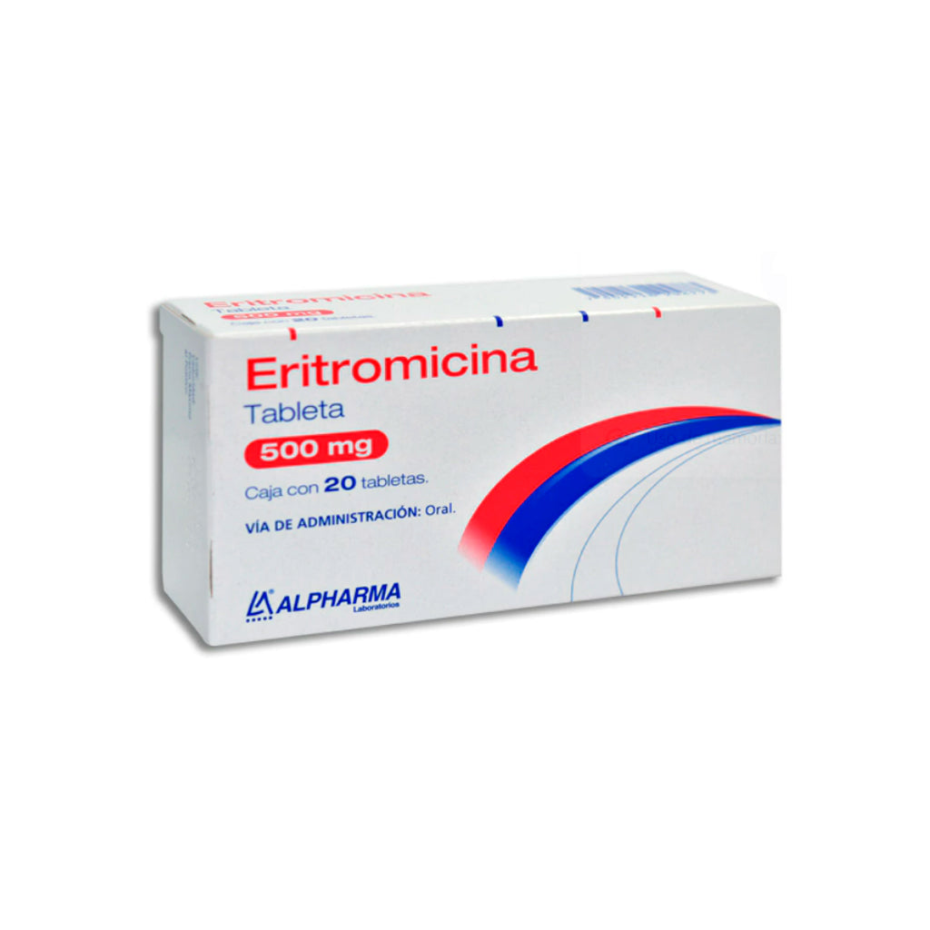 Eritromicina 500 Mg Con 20 Tabletas Alpharma Generico 7502226294773
