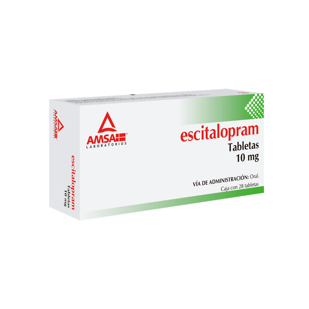 Escitalopram 10 Mg Con 28 Tabletas Amsa Generico 7501349024366