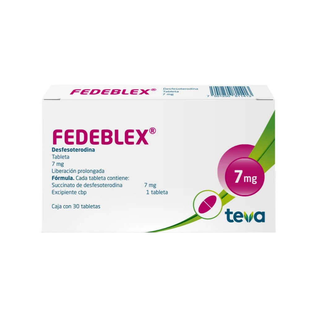 Fedeblex Desfesoterodina 7 Mg 30 Tabletas 7501250811413