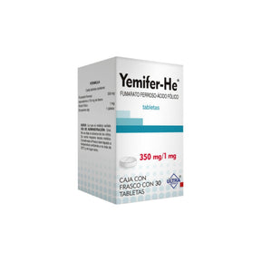 Fumarato Ferroso Acido Folico Yemifer-He Generico 350 Mg / 1 Mg Con 30 Tabletas 7502216791527