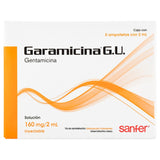 Garamicina G.U. 160Mg2Ml Solucion 5 Piezas 7501050610063