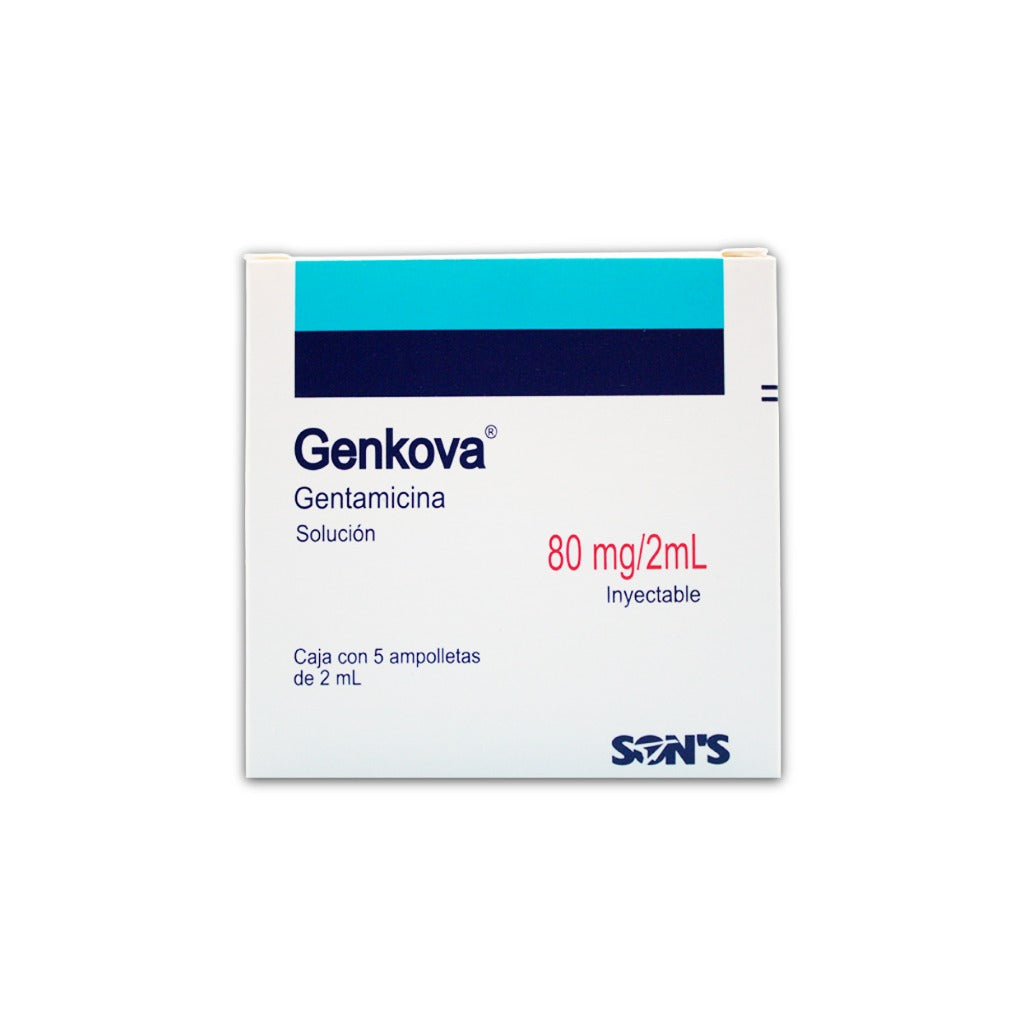 Gentamicina Genkova Solución Inyectable 80 Mg / 2 Ml 1 / Ampulas 7502001160415