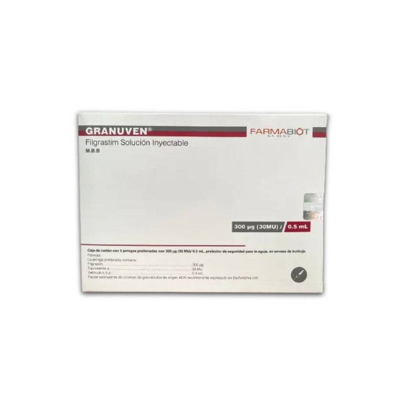 Granuven Filgrastim 300 Ug Solución Inyectable Con 5 Farmabiot ...