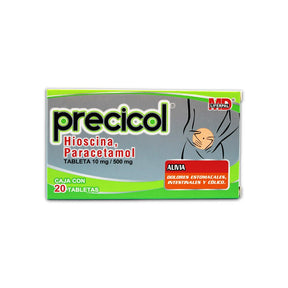 Hioscina Paracetamol Precicol 500 / 10 Mg Con 20 Tabletas 7501836002655