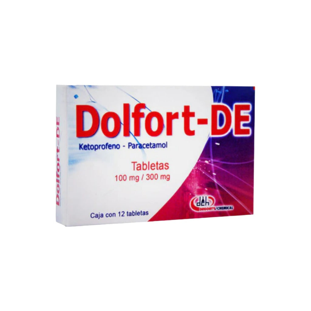 Ketoprofeno Paracetamol Dolfort De 100 / 300 Mg Con 12 Tabletas 7501825301820