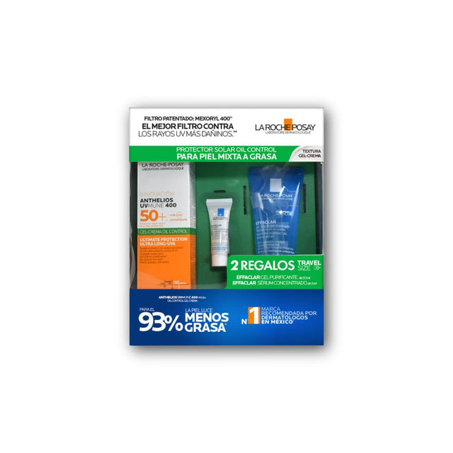 Kit Anthelios Uv Mune 400 50Ml+Effaclar Moussant 50Ml+Effaclar Serum Ultra 3Ml La Roche Posay 7509552972719