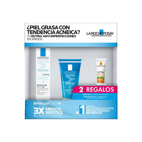 Kit Effaclar Duo+M 40Ml+Effaclar Gel Moussant 50Ml+ Anthelios Uve Mune 400 3Ml La Roche Posay 7509552973624