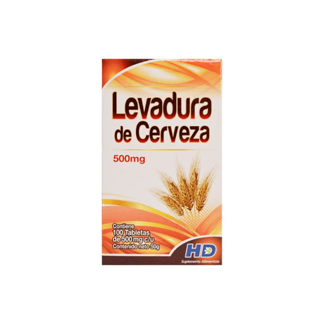 Levadura De Cerveza Hd 500 Mg Con 100 Tabletas 7502008980573