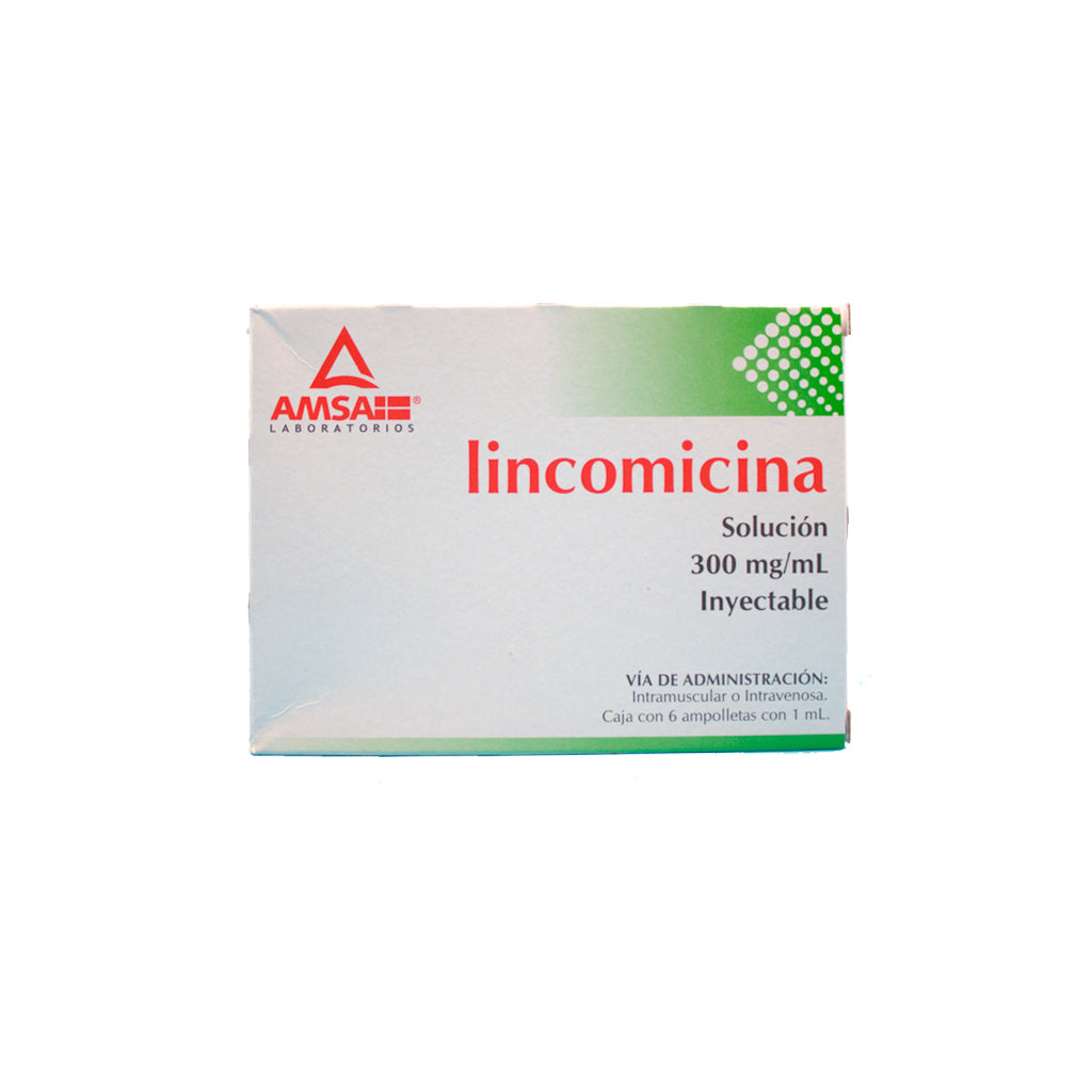 Lincomicina Solución Inyectable 300 Mg / Ml 6 Ampulas Amsa Generico 7501349020771