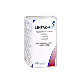 Lintaz 4.5 Pipera Tazobactam Solución Inyectable 4 Gr / 0.5 Gr 7506331300336