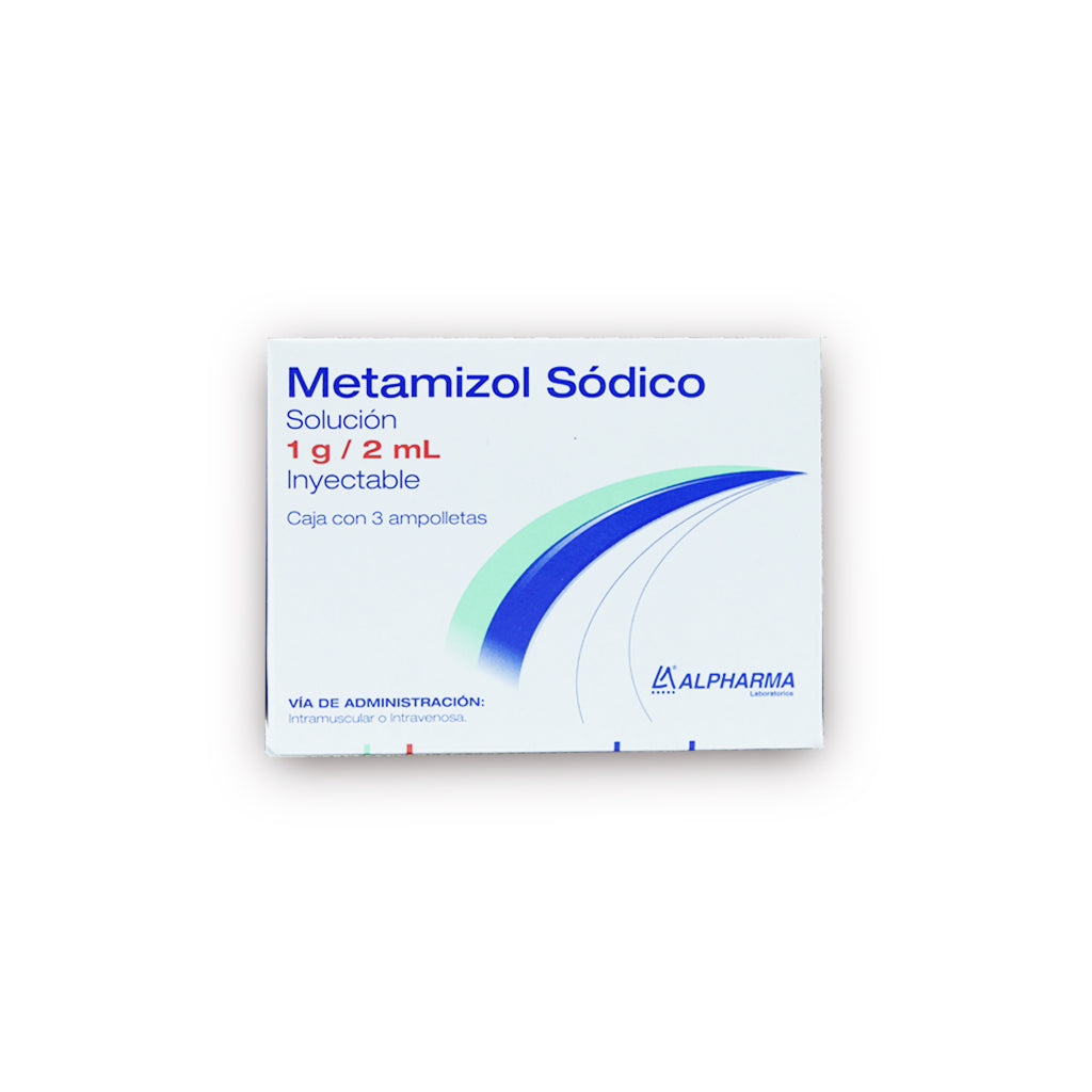 Metamizol Sodico Inyectable 1 G / 2 Ml Ampulas Con 3 Alpharma 7502226293776