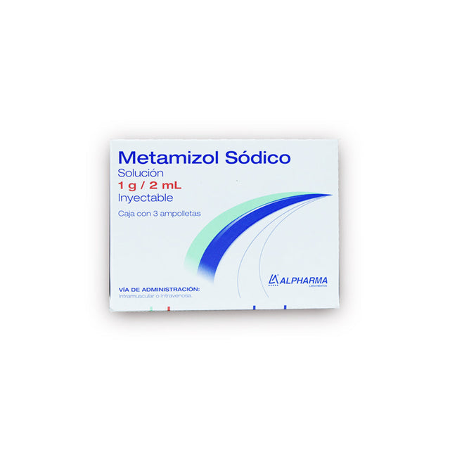 Metamizol Sodico Inyectable 1 G / 2 Ml Ampulas Con 3 Alpharma 7502226293776