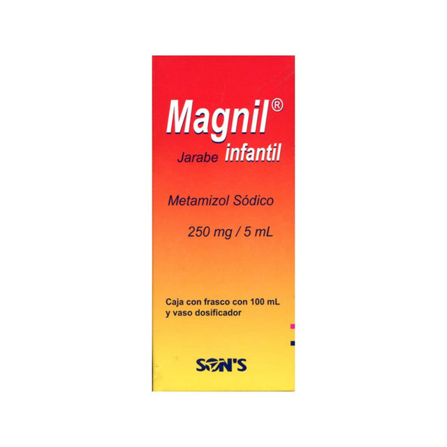 Metamizol Sodico Magnil Jarabe Inf 250 Mg / 5 Ml Frasco 100 Ml 7502001160231