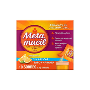 Metamucil Polvo 5.8 Gr Con 10 Sobres Naranja 7501001245214