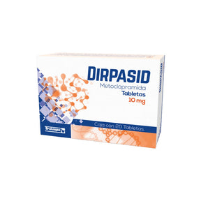 Metoclopramida Dirpasid 10 Mg Con 20 Tabletas 7502208892638