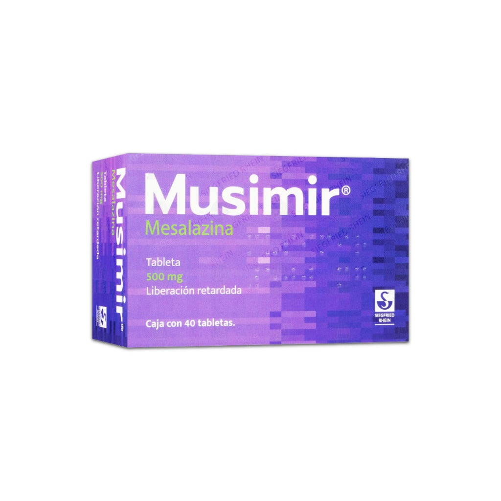 Musimir Mesalazina Liberacion Retardada 500Mg 40 Tabletas 7501300421791