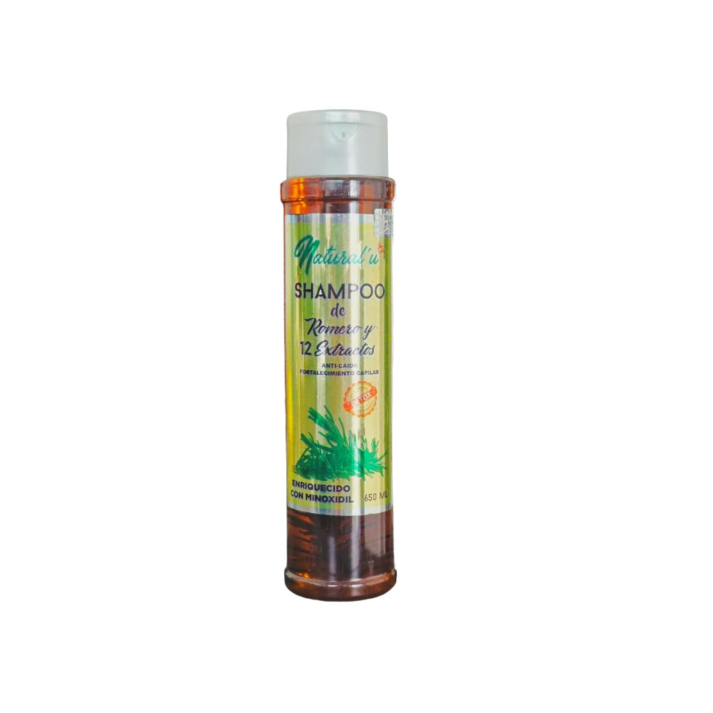 Natural U Shampoo Romero Y 12 Extractos 650 Ml 7502307431578