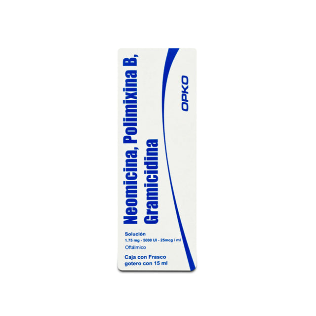 Neomicina,Polimixina B, Gramicidina Solución Oft 1.75 Mg / 5000 Ui / 25 Mcg Frasco 15 Ml Grin Generi 008400007018