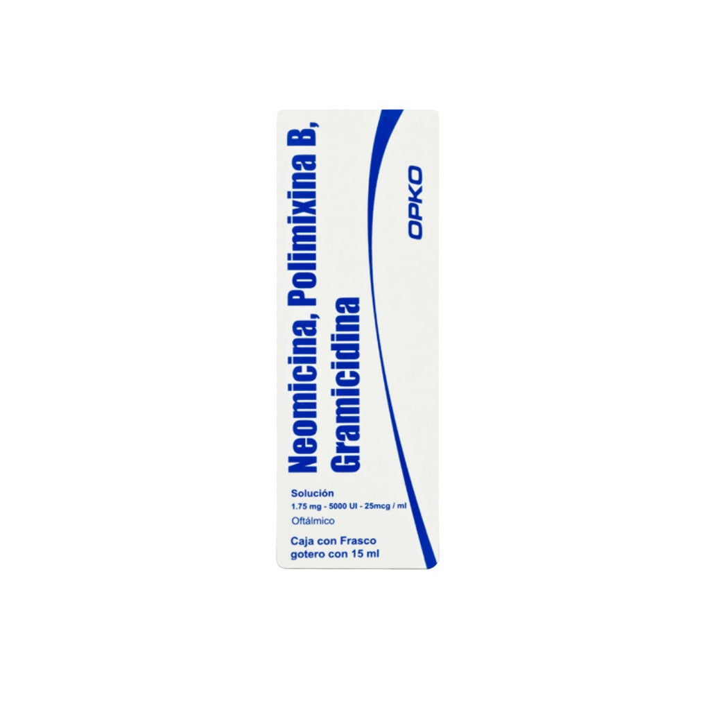 Neomicina, Polimixina B, Gramicidina Solución Oft 1.75 Mg / 5000 Ui / 25 Mcg Frasco 15 Ml Opko Gener 75049805