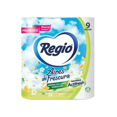 Papel Hig Regio Aire Fres Con 9 Rollos 7501036623988