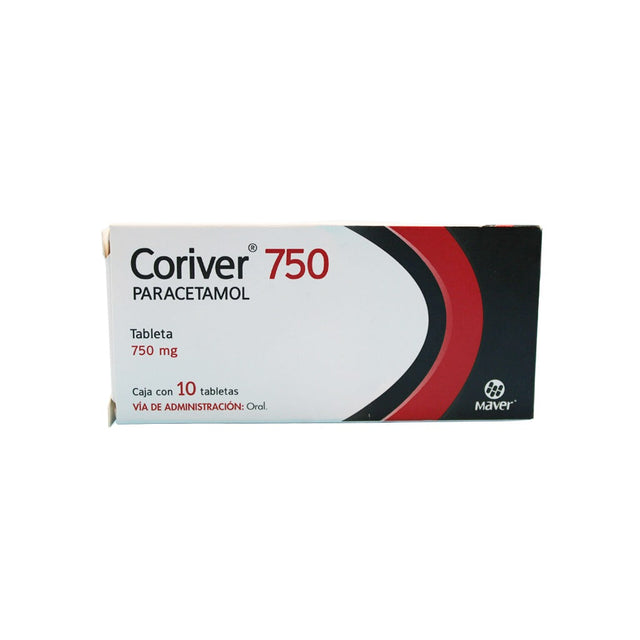 Paracetamol Coriver 750 Mg Con 10 Tabletas 7502009747052