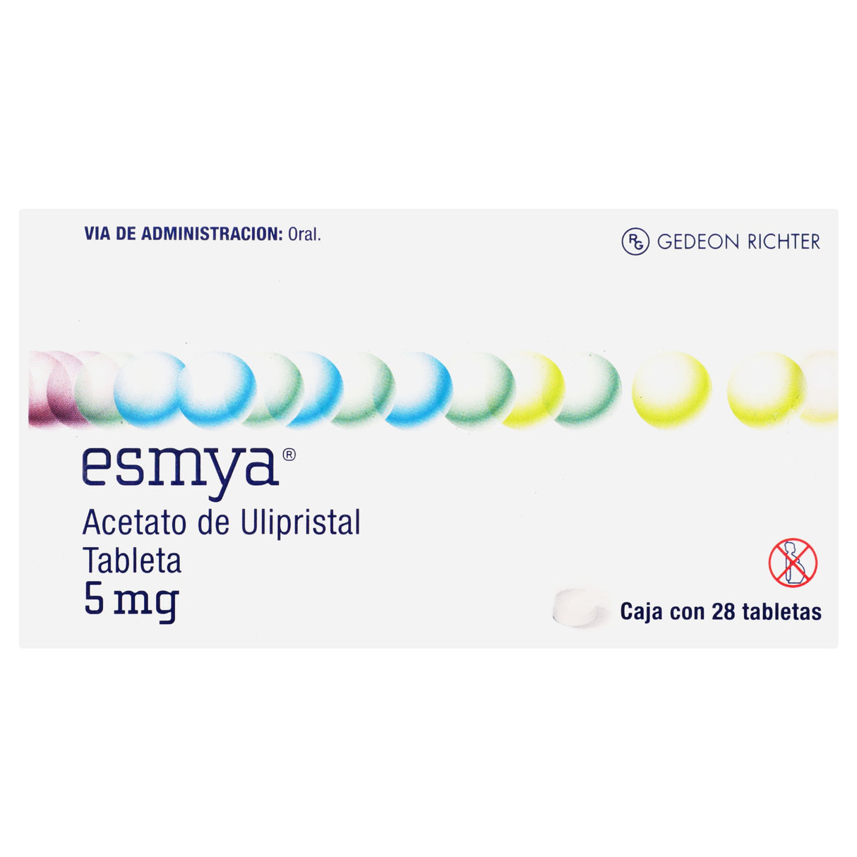 7506352500012-Esmya 5 Mg Con 28 Tabletas Acetato De Ulipistral-1