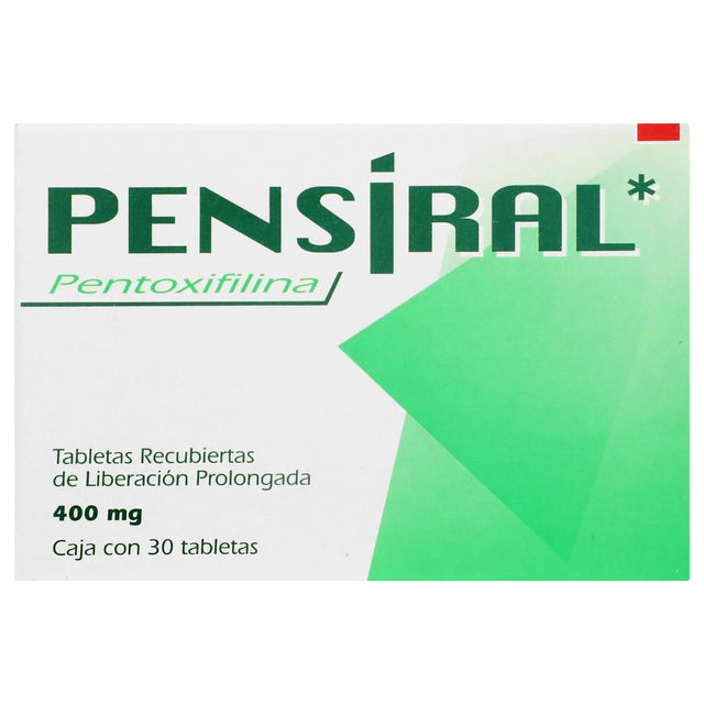 7501258204590-Pentoxifilina Pensiral 400 Mg Con 30 Tabletas-1