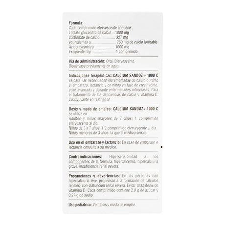 7502216934917-Calcium Sandoz / + 1000 C Con 10 Comprimidos-4