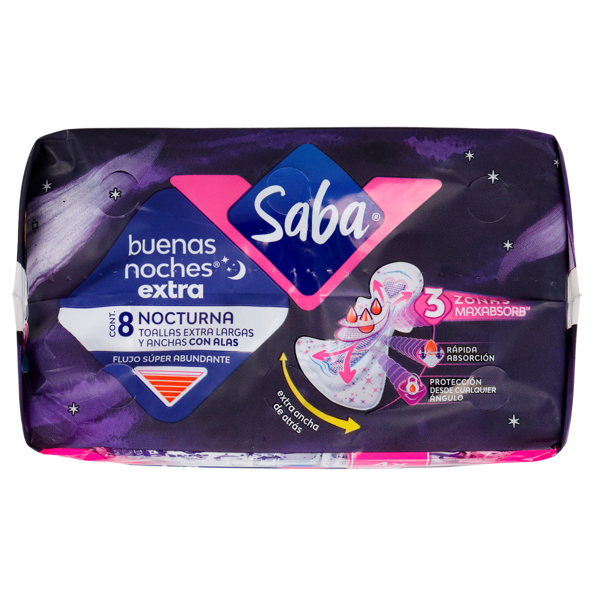 7501019036620-Toallaa Saba Buenas Noches Extra Noturna Con 8 Piezas-6