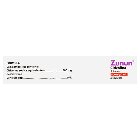 7503006916960-Zunun 500 Mg Solución Inyectable 5X2 Ml N-5