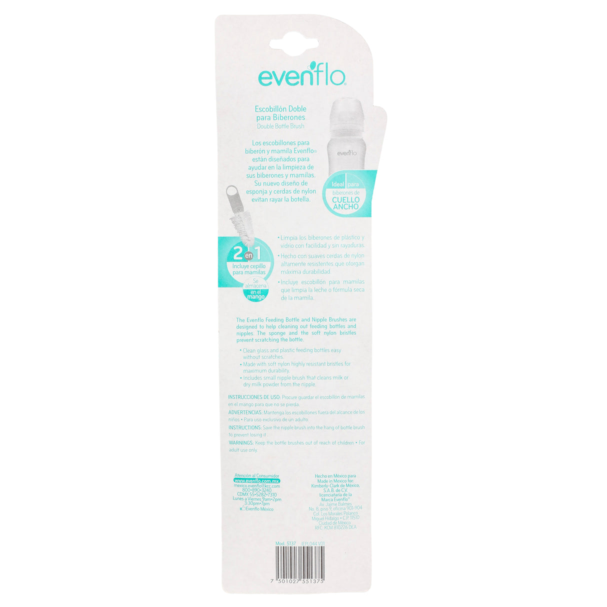 7501027551375-Escob Evenflo Doble Con Esponaranja Zoo-7