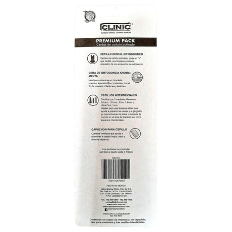 7501072670007-Cepillo Dental Clinic Kit Ortodoncia Con 6 Piezas-2