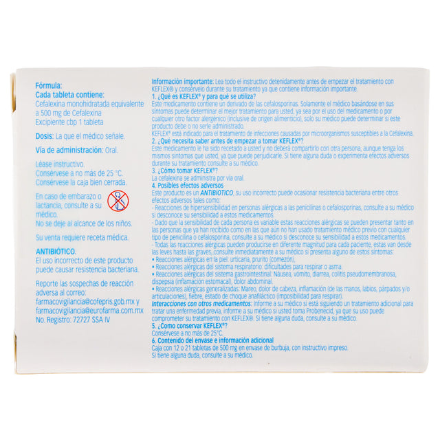 Keflex 500 Mg Con 21 Tabletas – Farmacia Herrera