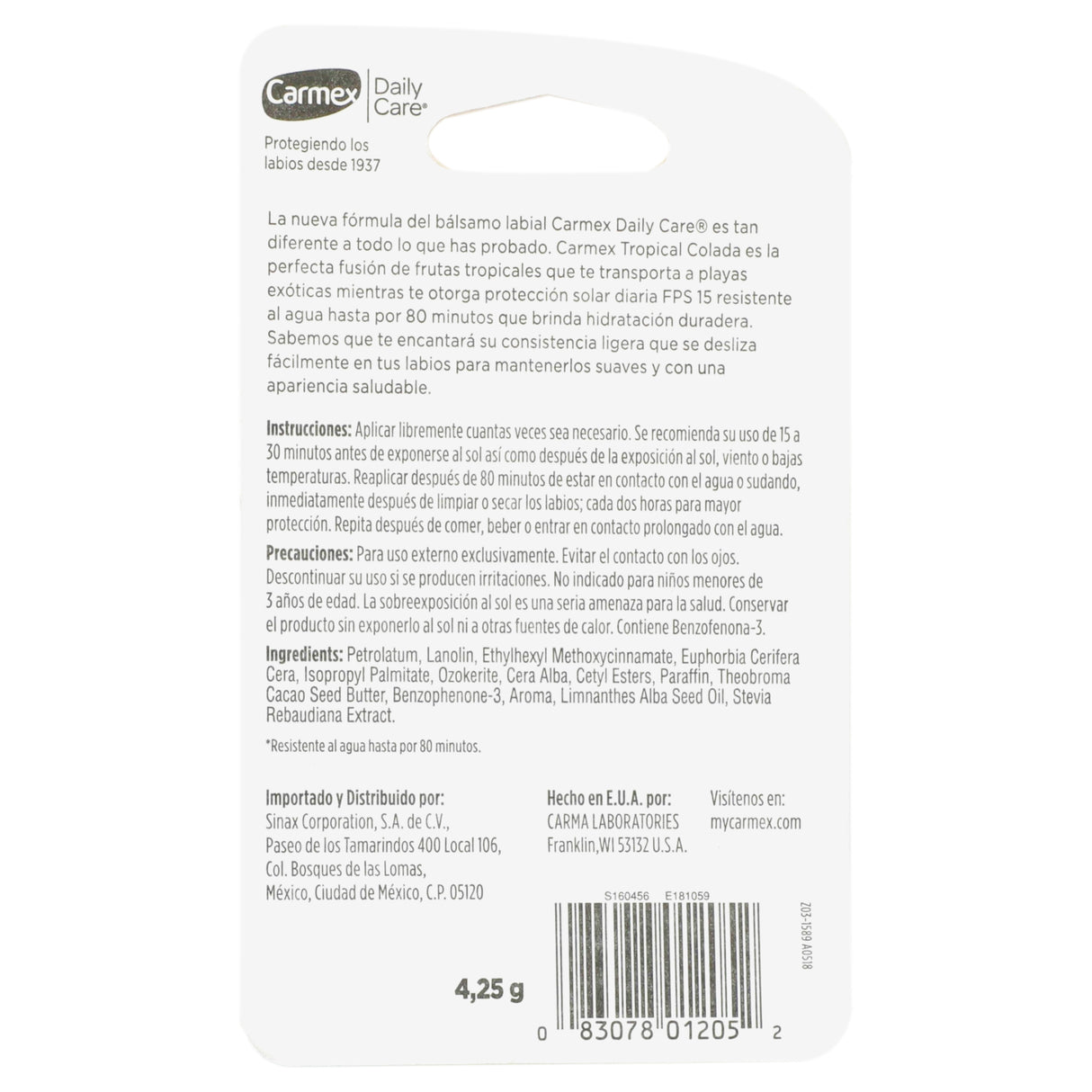 83078012052-Pom Lab Carmex Trop Colada Fps 15-7