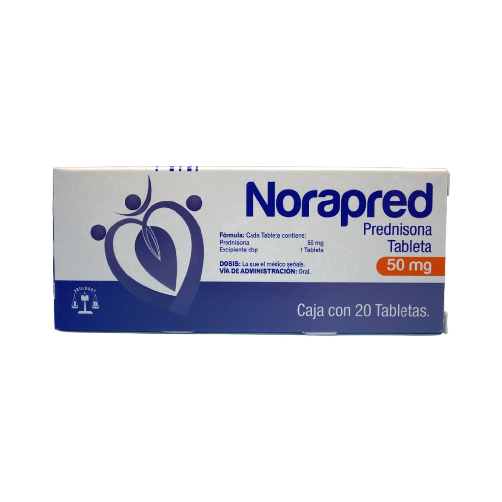 Prednisona Norapred 50 Mg Con 20 Tabletas 7501537164737